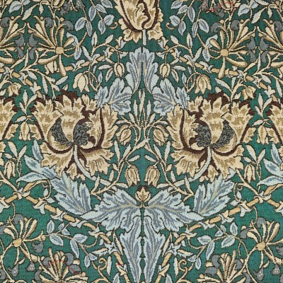 New World Tapestry Fabric - Honeysuckle Emerald Green