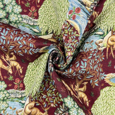 New World Tapestry Fabric - The Brook Wine
