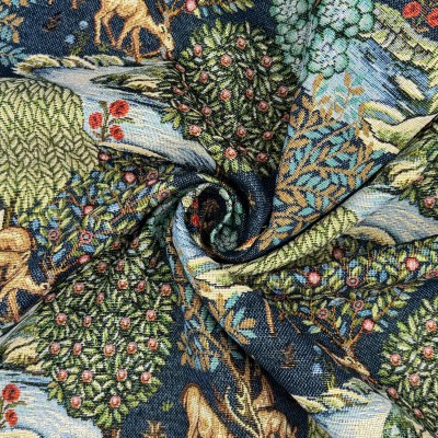 New World Tapestry Fabric - The Brook Blue