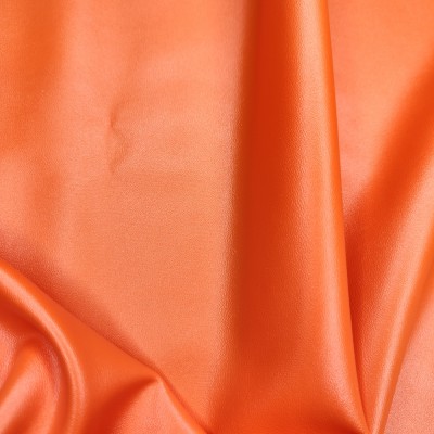 Matt Leather Look Fabric - Orange