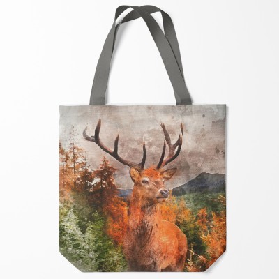 100% Cotton Canvas Look Art Panel - Stag