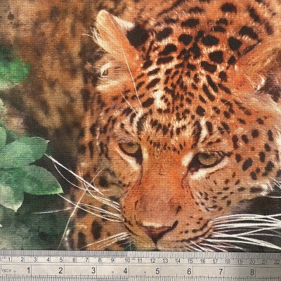 100% Cotton Canvas Look Art Panel - Leopard