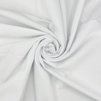 100% Brushed Cotton Fabric Wincyette Flannel - White - 110cm