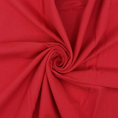 100% Brushed Cotton Fabric Wincyette Flannel - Red - 110cm