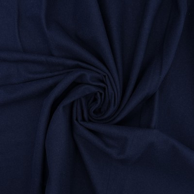 100% Brushed Cotton Fabric Wincyette Flannel - Navy - 110cm