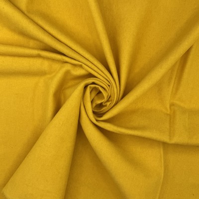 100% Brushed Cotton Fabric Wincyette Flannel - Ochre - 110cm