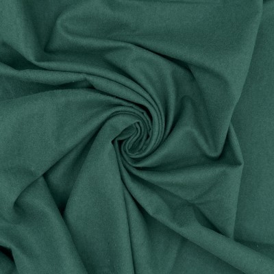 100% Brushed Cotton Fabric Wincyette Flannel - Forest Green - 110cm