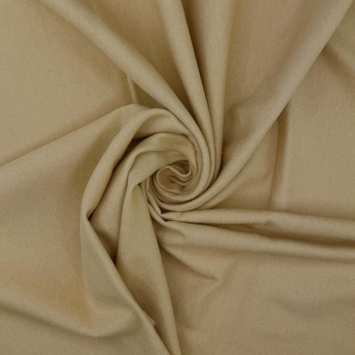 100% Brushed Cotton Fabric Wincyette Flannel - Beige - 110cm