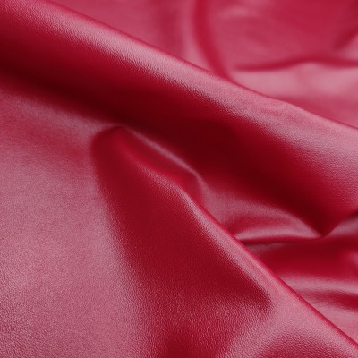 Matt Leather Look Fabric - Red