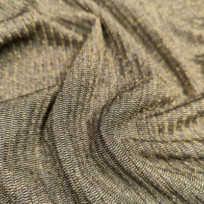 Lurex Knitted Rib Fabric - Black with Gold