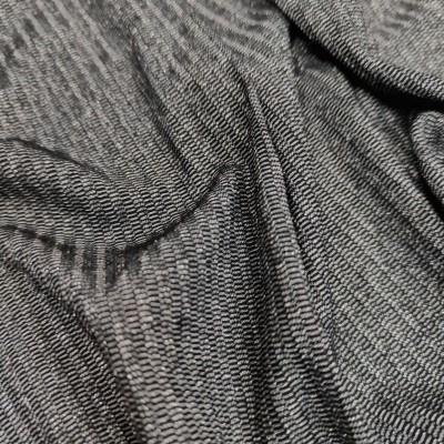 Lurex Knitted Rib Fabric - Grey with Silver