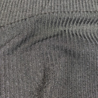 Lurex Knitted Rib Fabric - Grey with Silver