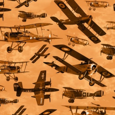 100% Cotton Fabric Print by Nutex - Remembering Vintage Planes