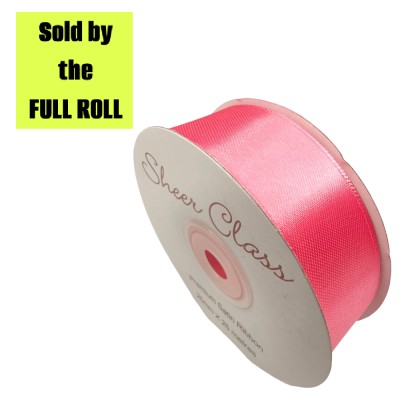 6mm Double-sided Satin Ribbon - Rose Pink **FULL ROLL**