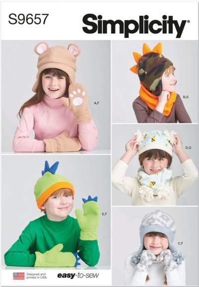 Simplicity S9657 - Children's Hats and Mittens and Cowl Scarves