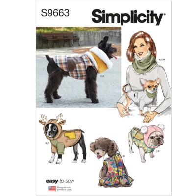 Simplicity S9663 - Pet Coats with Optional Ho