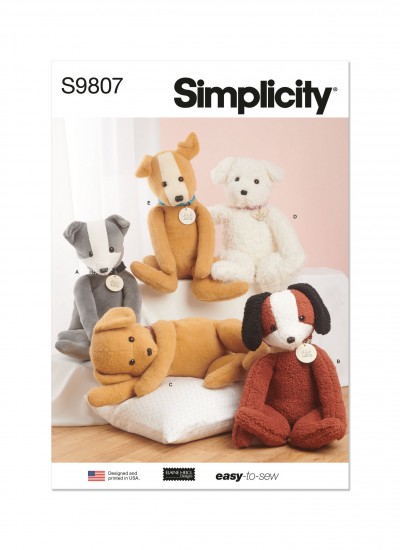 Simplicity S9807 - Poseable Plush Animals by 