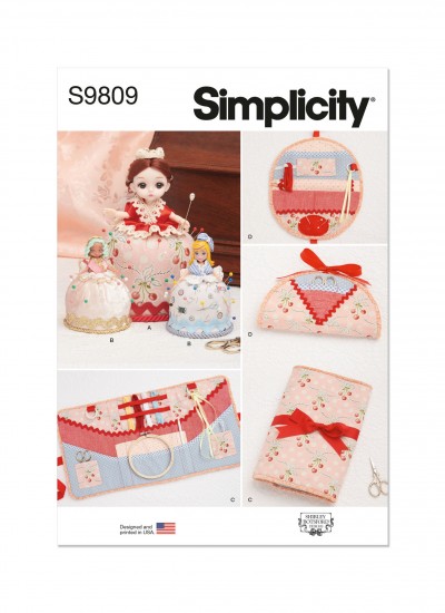 Simplicity S9809 - Pincushion Dolls, Project Organizer and Etui by Shirley Botsford