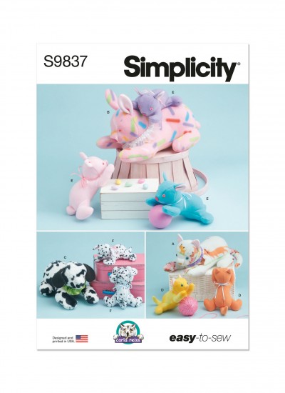 Simplicity S9837 - Plush Animals by Carla Reiss Design