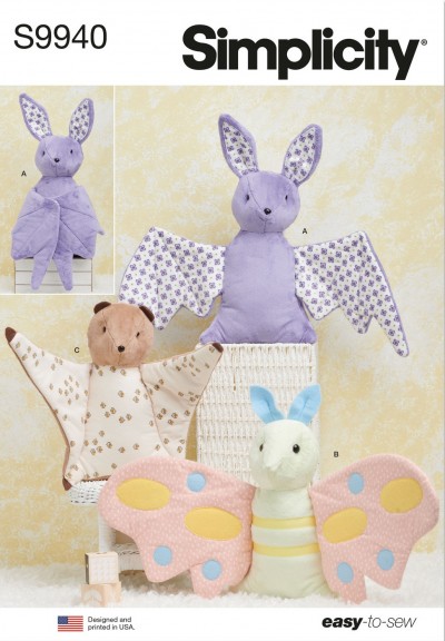 Simplicity S9940 OS - Plush Bat, Moth and Flying Squirrel