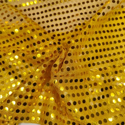 6mm Sequin Mesh Fabric - Gold on Gold
