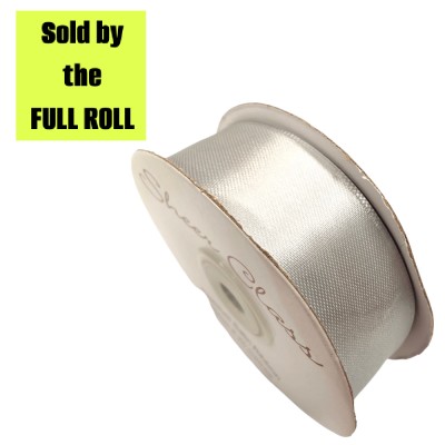 6mm Double-sided Satin Ribbon - Silver **FULL ROLL**