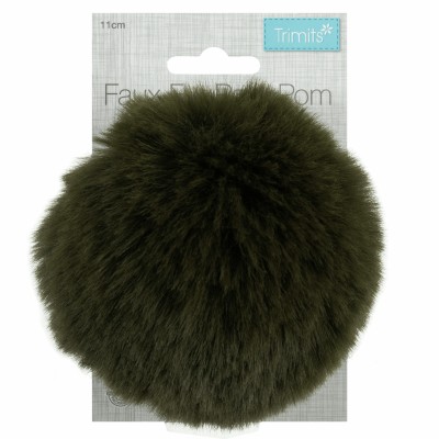 Pom Pom Faux Fur - 11cm Khaki