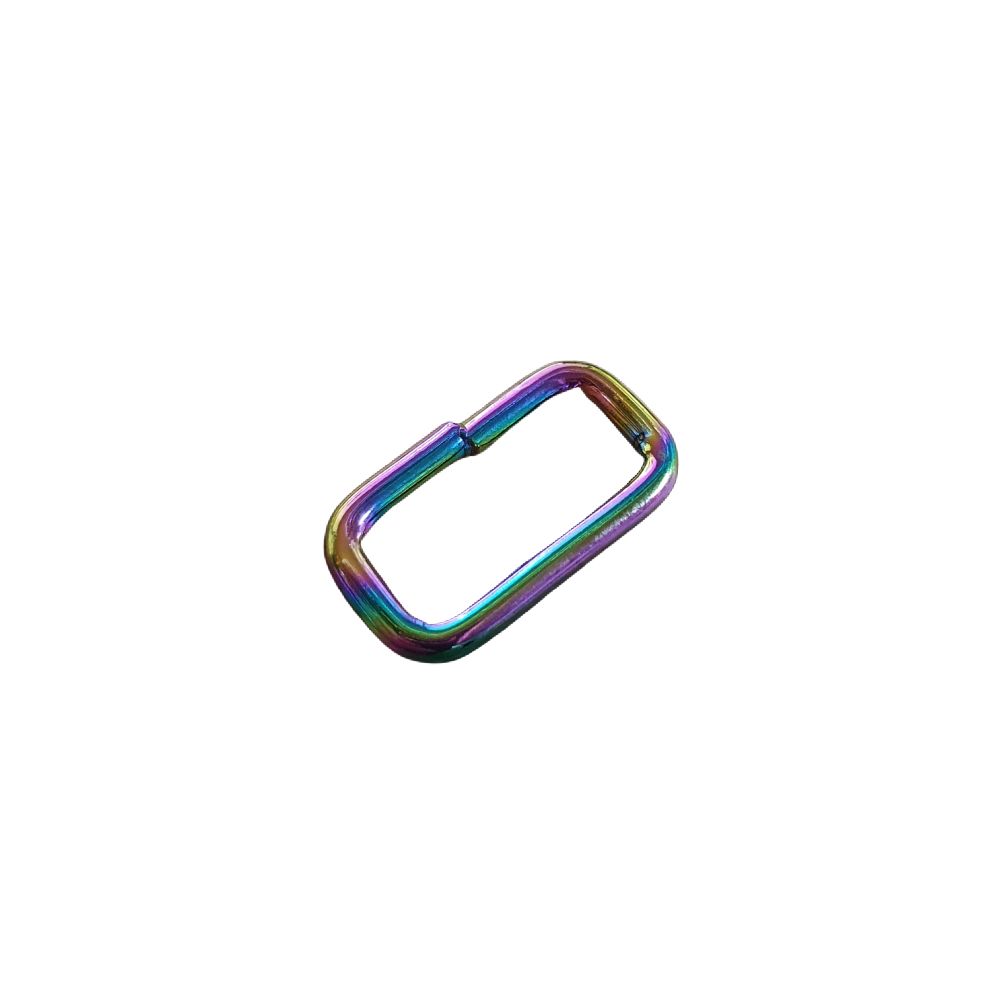 Rectangle Collar Loop Metal - Rainbow Neo-Chr