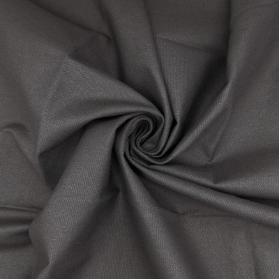 Washed Cotton Canvas Fabric - Dark Grey