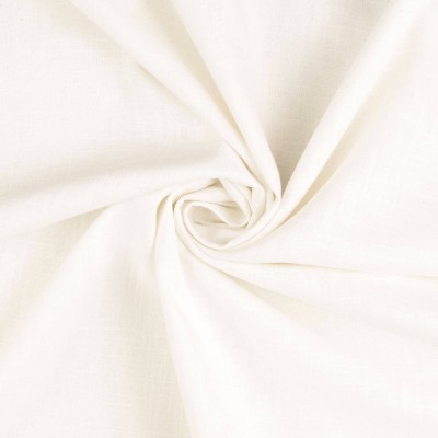 100% Washed Linen Fabric - Snow