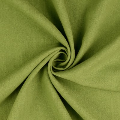 100% Washed Linen Fabric - Green Tea