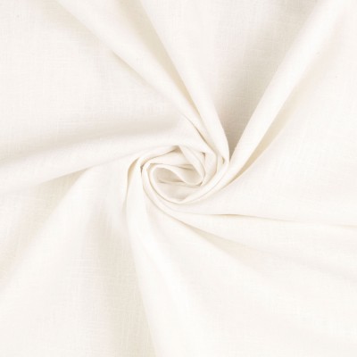 100% Washed Linen Fabric - White
