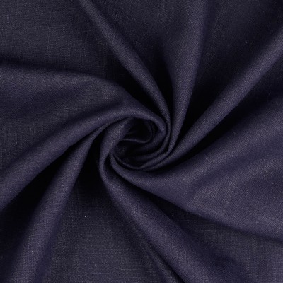 100% Washed Linen Fabric - Navy