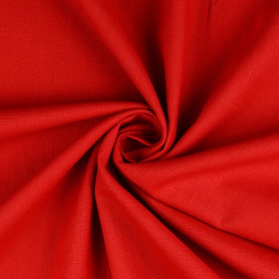 100% Washed Linen Fabric - Crimson