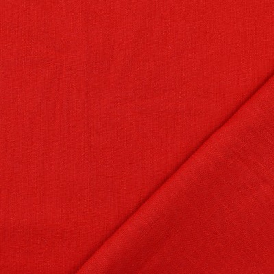 100% Washed Linen Fabric - Crimson