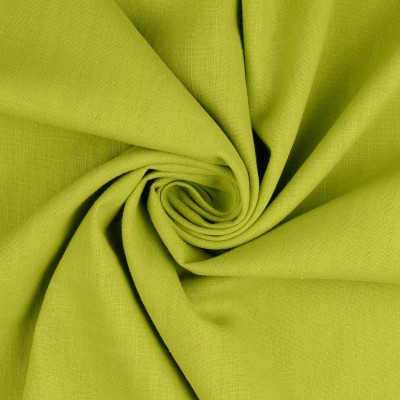 100% Washed Linen Fabric - Chartreuse