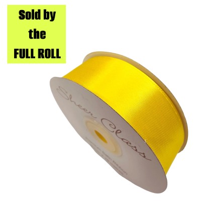 6mm Double-sided Satin Ribbon - Yellow **FULL ROLL**