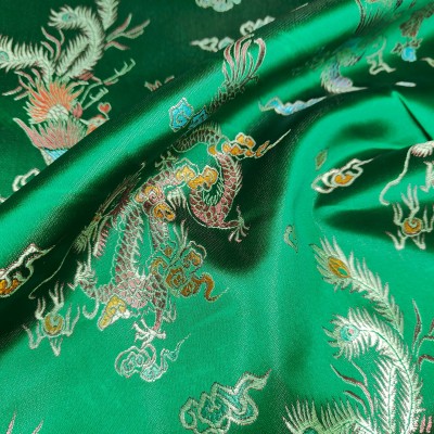 Brocade Satin Embroidered Chinese Dragon - Em