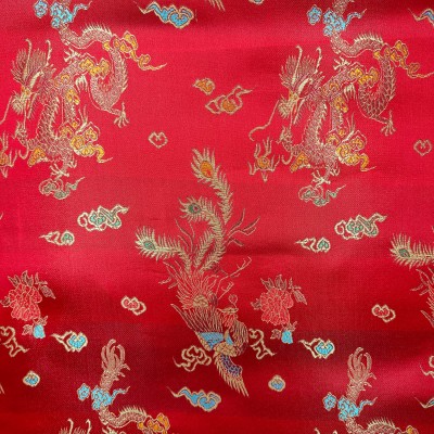 Brocade Satin Embroidered Chinese Dragon - Re