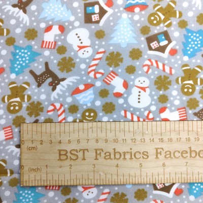 Christmas Polycotton Fabric - Christmas Chara