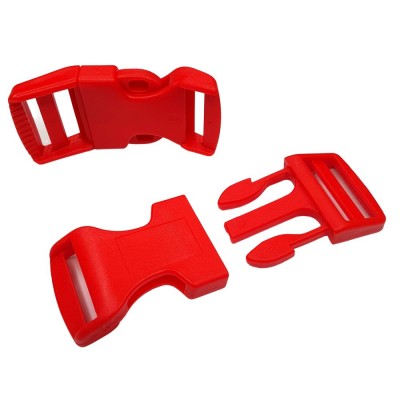 Side Release Buckle CURVED Plastic  - Red - 2