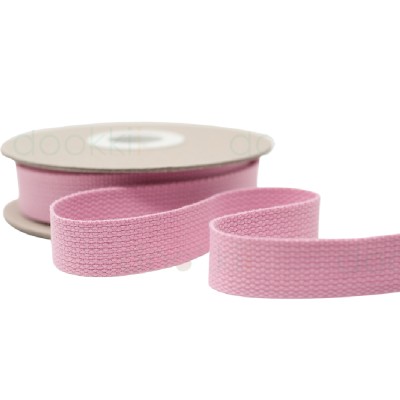 Cotton / Polyester Webbing - 25mm - Pale Pink