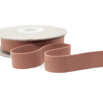 Cotton / Polyester Webbing - 25mm - Old Pink
