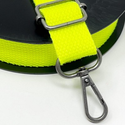 Cotton / Polyester Webbing - 25mm - Neon Yell
