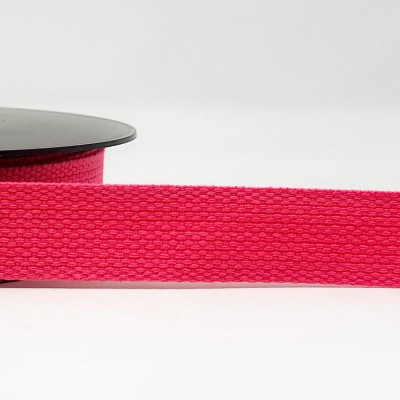 Cotton / Polyester Webbing - 25mm - Neon Pink