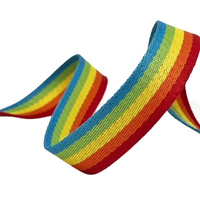 25mm Rainbow Polyester Webbing