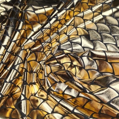 Poly Eleastine Fabric - Fish Scale Foil - Met