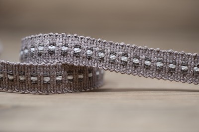 Mosaic Braid Trim 19mm - Taupe & Ecru