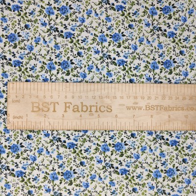 Polycotton Printed Fabric - Cream with Mini B