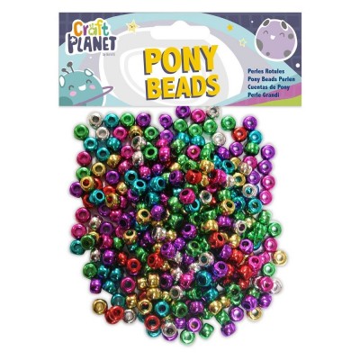 Craft Planet Pony Beads Metallic Colours 80g